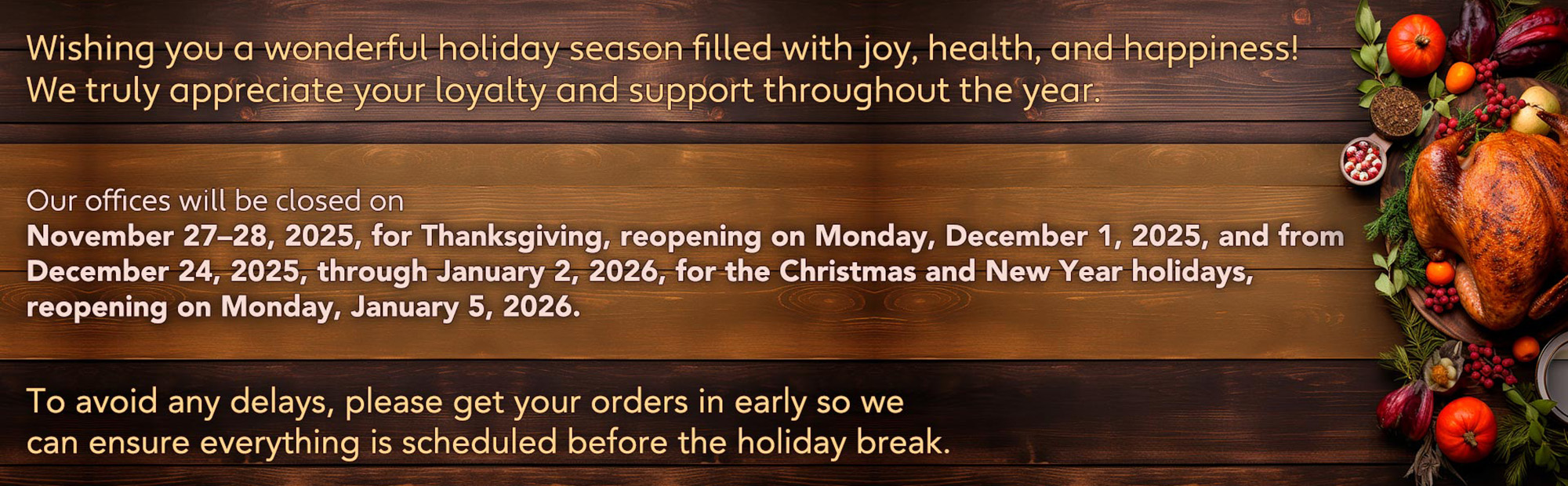 SDP/SI will be closed for Thanksgiving (Nov. 27-28) and winter break (Dec. 24 - Jan. 2)